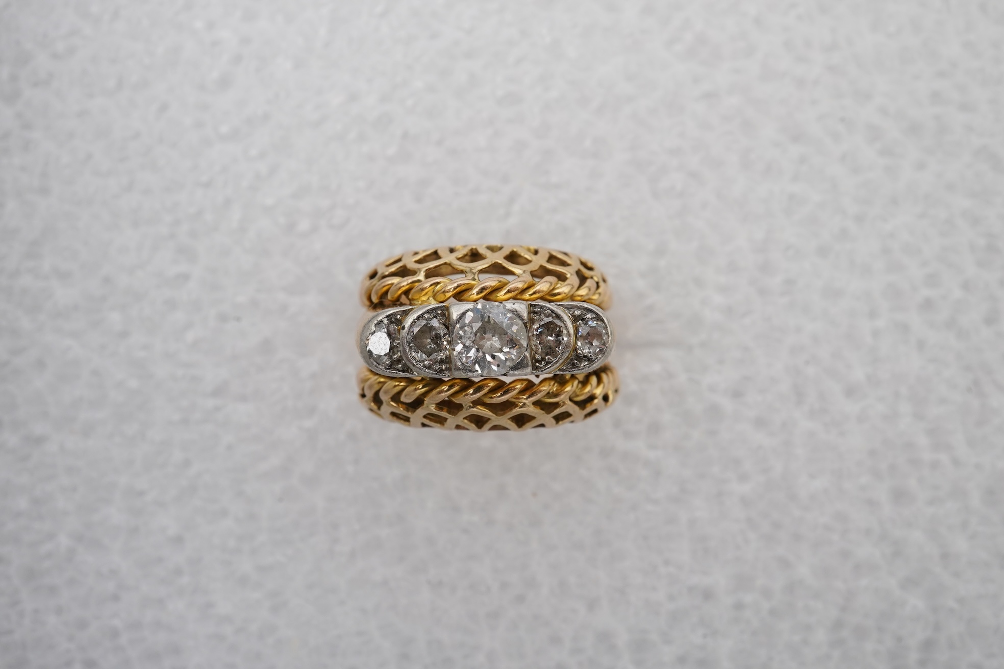 A diamond dress ring, mid 20th century